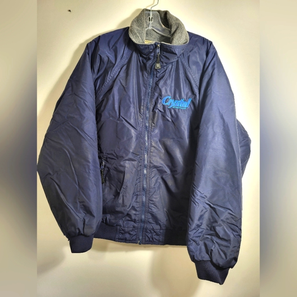 Wear Guard blue work jacket with gray fleece interior    men's L  #2352